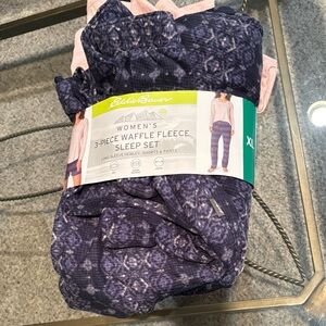 Eddie Bauer Women's Waffle Fleece Sleep Set in extra large